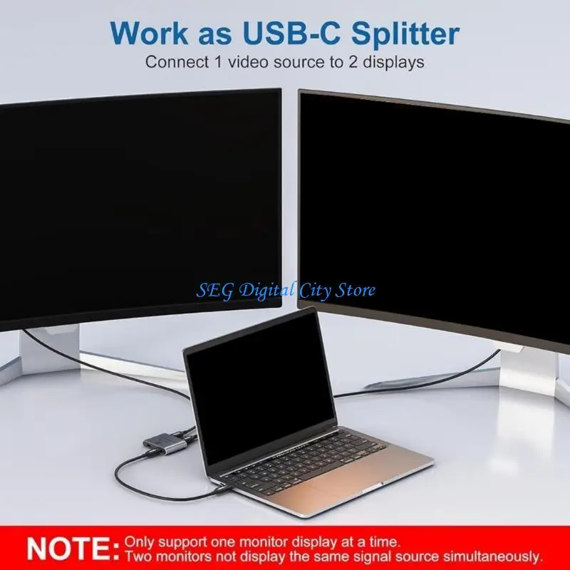 U75B 8K USB C Switcher Splitter voor 2Computer Bidirectioneel type C KVM Switcher Support 100W Oplaad 10 Gbps Data Transfer