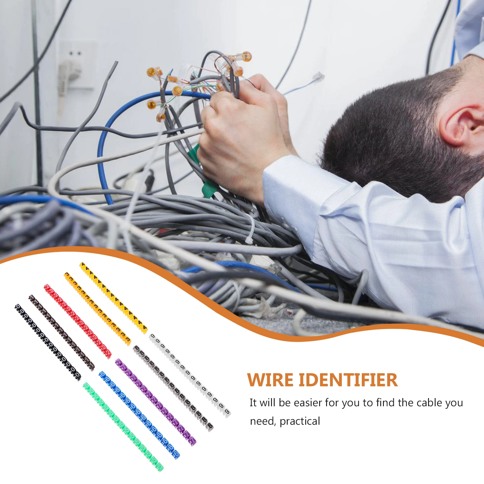 

150 Pcs Digital Number Tube Colorful Wire Cable Identifier Labels Identification Tags Plastic for Office Labeler