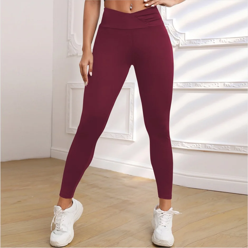 Leggings per il Fitness Legging senza cuciture Sport donna Solid Push Up Leggings a vita alta Scrunch Butt Sport Yoga Pant