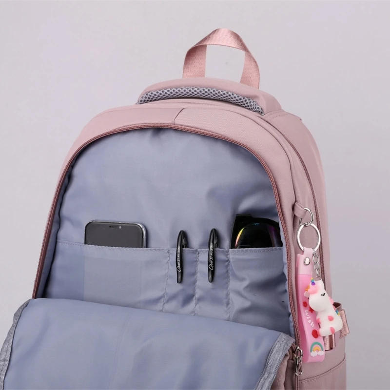 Mochila escuela secundaria con amplio espacio Mochila ergonómica Mochila estética para libros y útiles