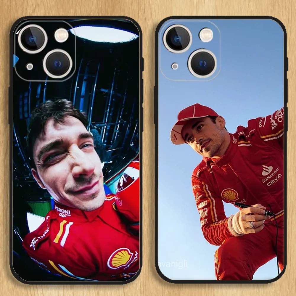 Charles Leclerc Phone Case For iPhone15,14,13,12,11,Pro,Max,Plus,Mini,X,XS,XR,8,7,6,S,Plus,SE Soft Black Case