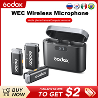 Godox Wireless Microphone WEC 2.4GHz Wireless Lavalier Mic PC Camera Phone Professional Microphone For Gaming Vlogging Streaming