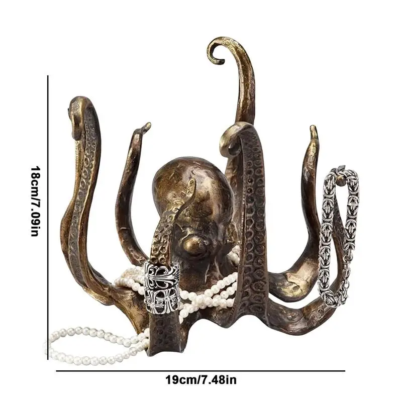 Octopus Statue Resin Octopus Sculpture Crafts Octopus Mug Holder Fun Cast Cup Holder Jewelry Holder Desktop Decoration