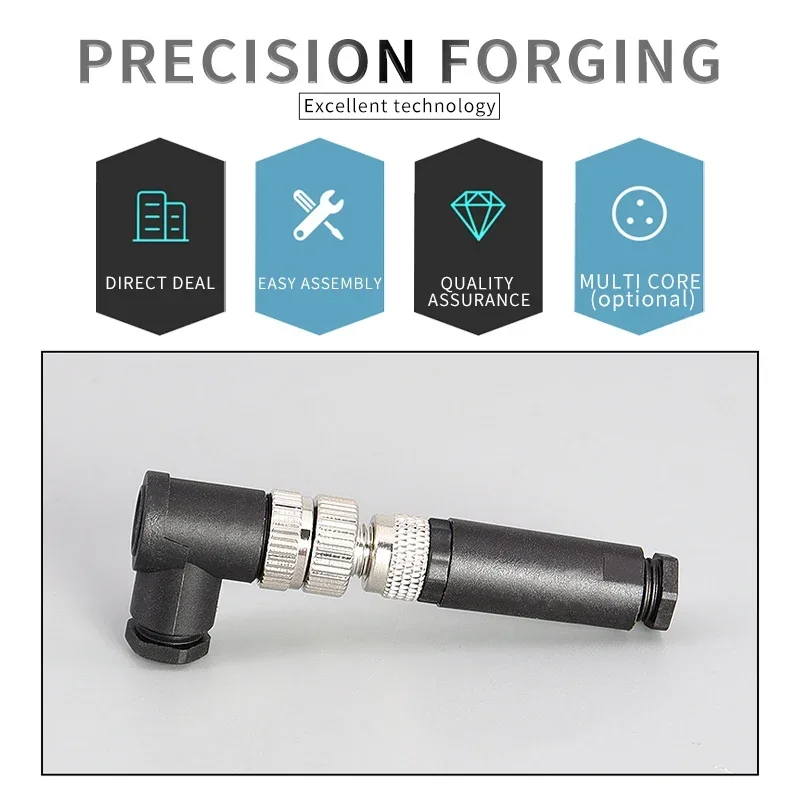 M8 3pin 4pin 5pin sensor connector waterproof male&female plug screw threaded coupling 3 4 5Pin