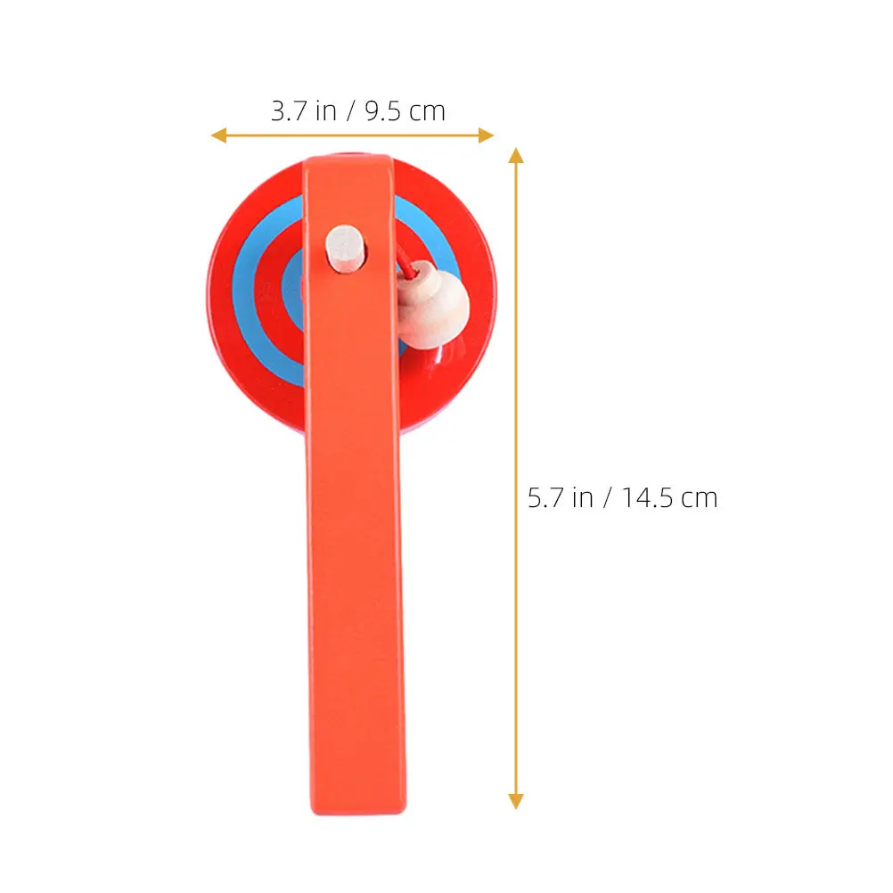 3Pcs Wooden Gyroscope Pull String Handle Kids Toddlers Preschool Educational Spinning Tops Enhance Coordination Ability