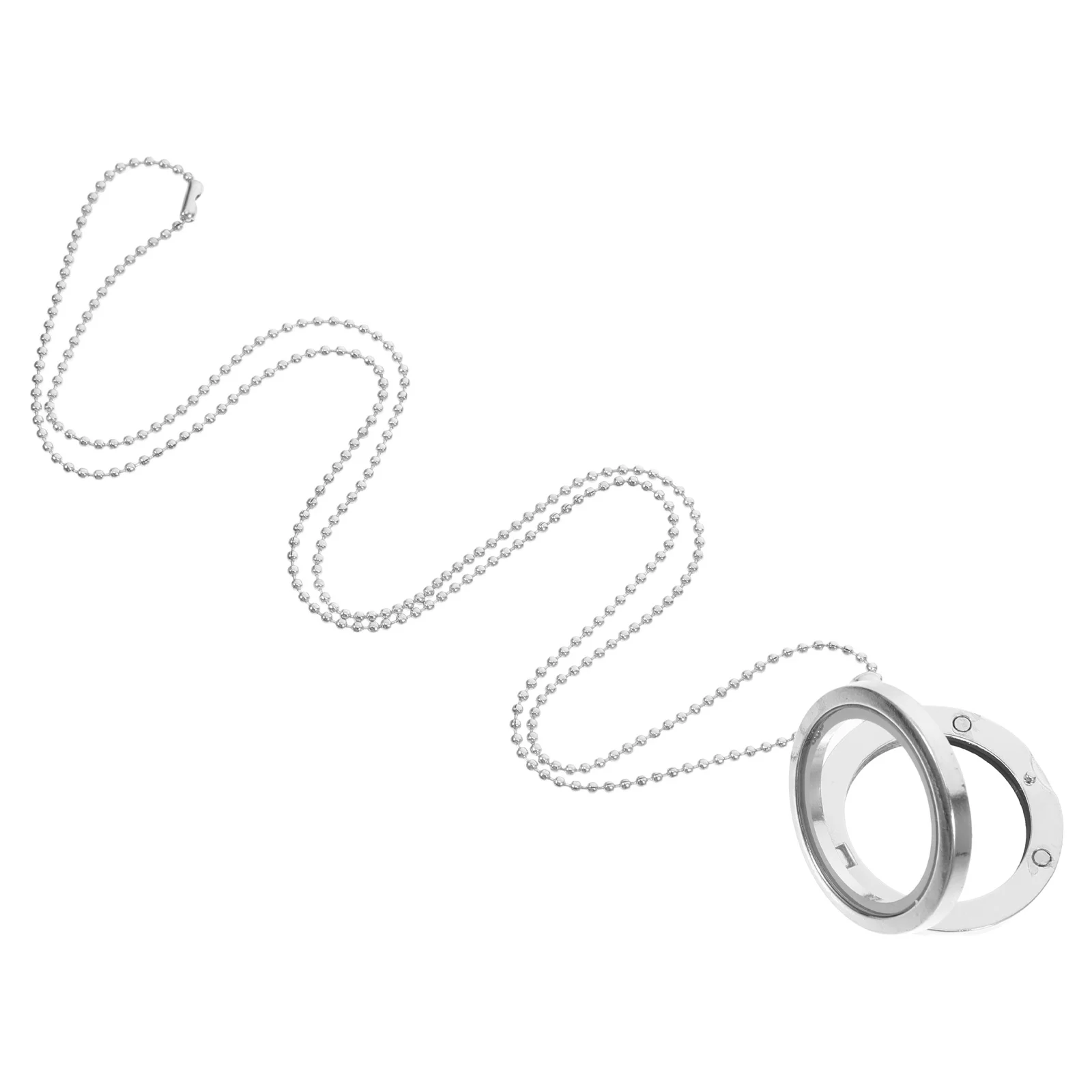 

Photo Locket Pendant Necklace Environmental Protection Plating Clear Glass Diy Floating Charms Alloy Round Memory Circle