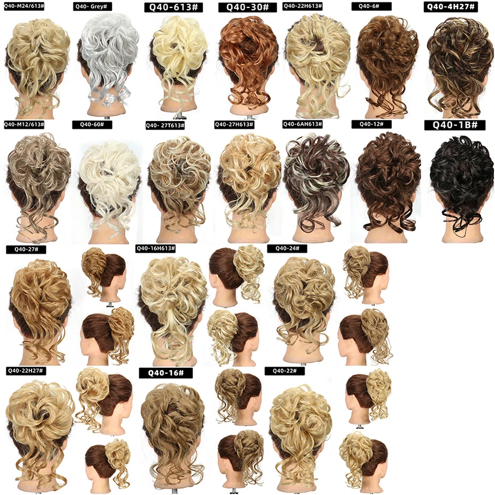 Peluca sintética de Chignon Topknot, banda elástica resistente al calor, extensiones de donas de pelo rizado, accesorio para mujer, pieza de cabello