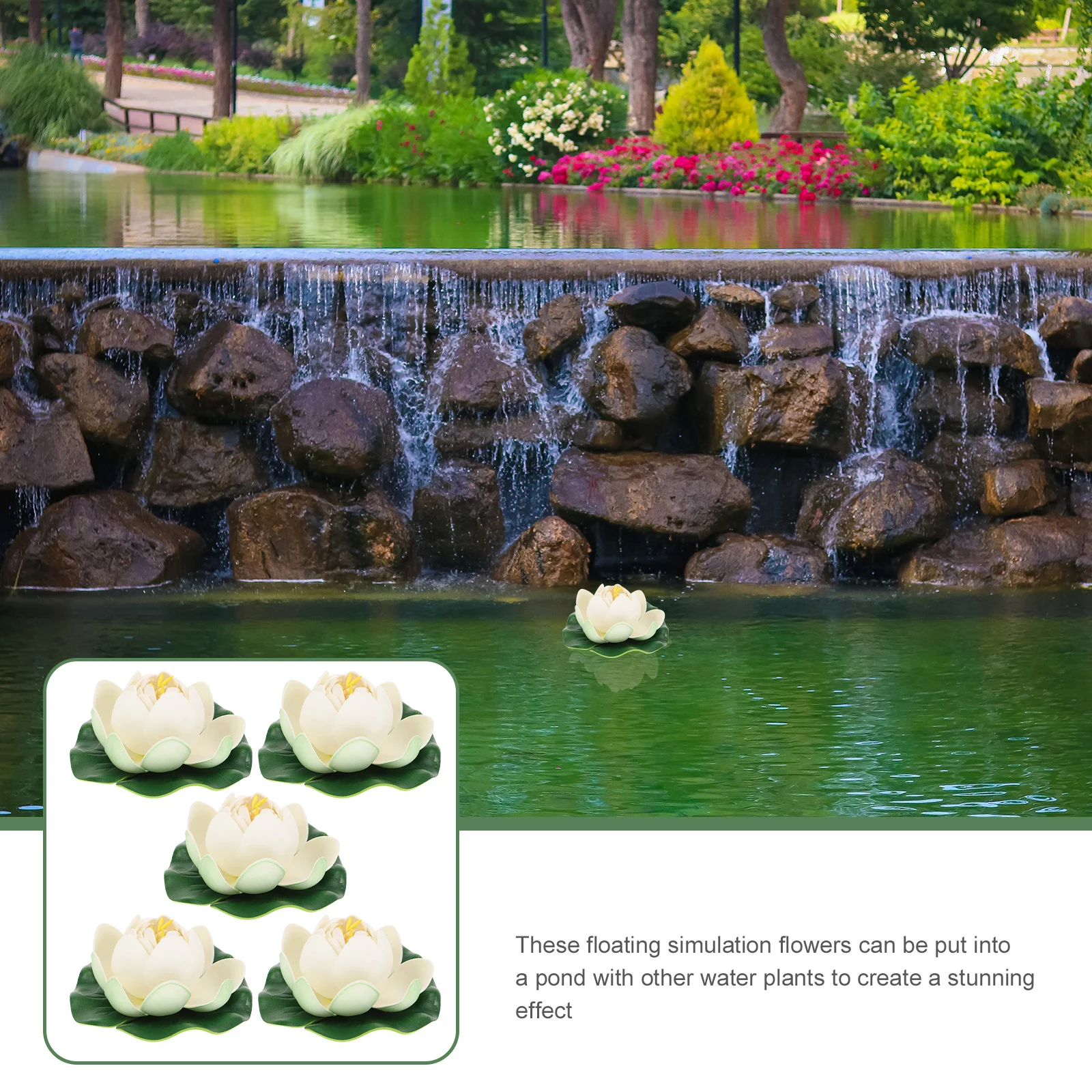 

5 Pcs Oxygenation Simulation Lotus Decoration Indoor Foam Pond Flower Artificial