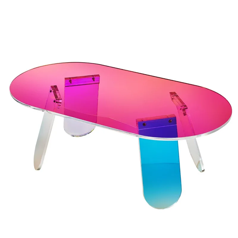

Color acrylic side table, simple small coffee table, color table