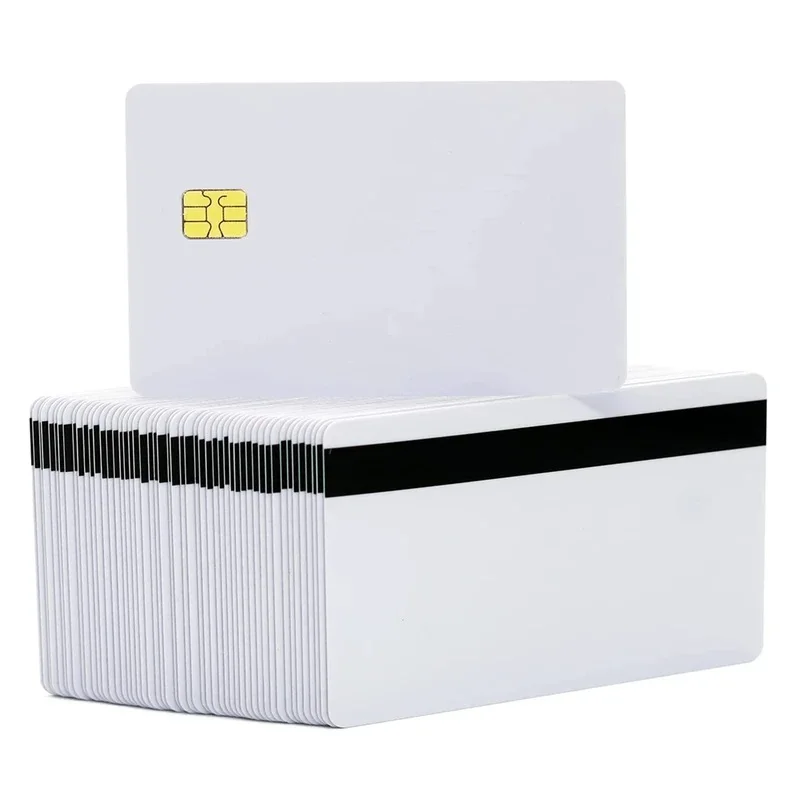 50 pcs. SLE4442 with 2 Tracks Hi Co Magnetic Stripe Contact Smart IC Small IC Composite Card
