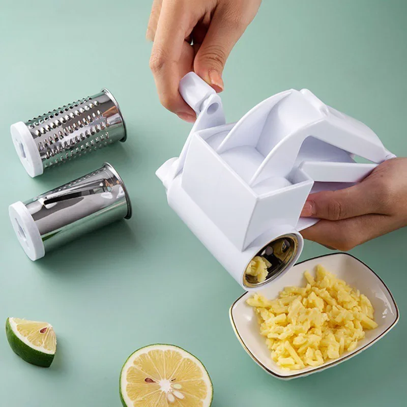 Multi Functional 3 in 1 Hand Cranked Rotating Cheese Grater Kitchen Creative Cheese Grater Multifunctional Cheese Slicer Tools
