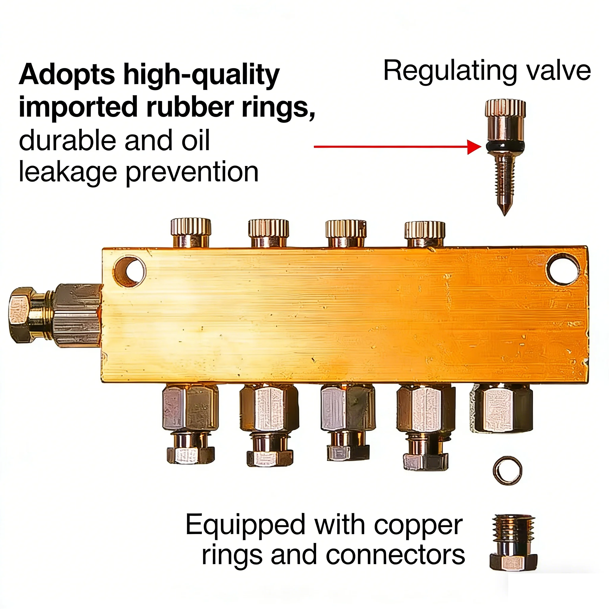 1Set 2 3 4 5 6 7 8 9 10 12 Way Adjustable Lube Oil Piston Distributor Separator Manifold Block