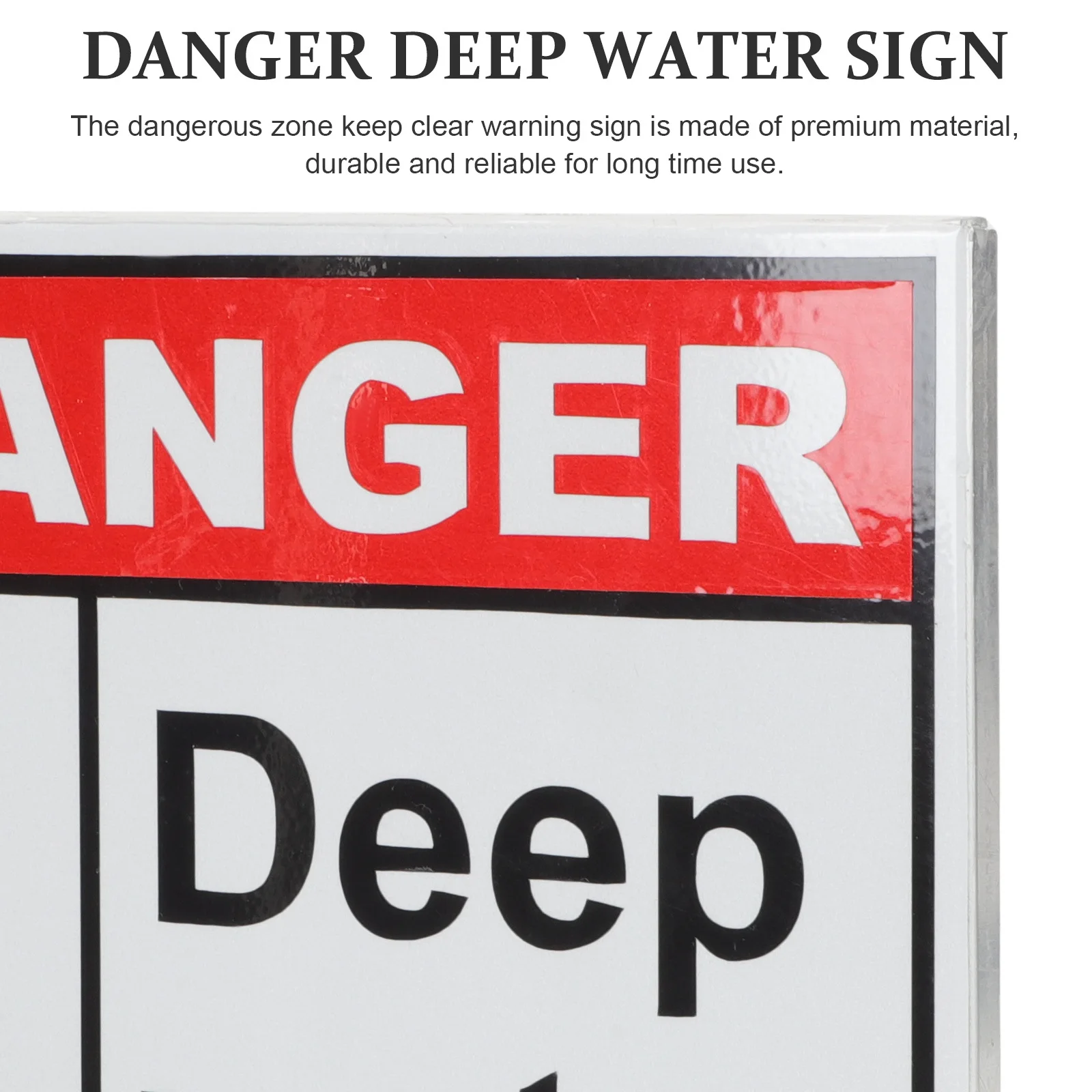 خطر المياه العميقة علامة الألومنيوم المنطقة الخطرة تحذير علامة السلامة في الهواء الطلق الحذر للبالغين بركة #1