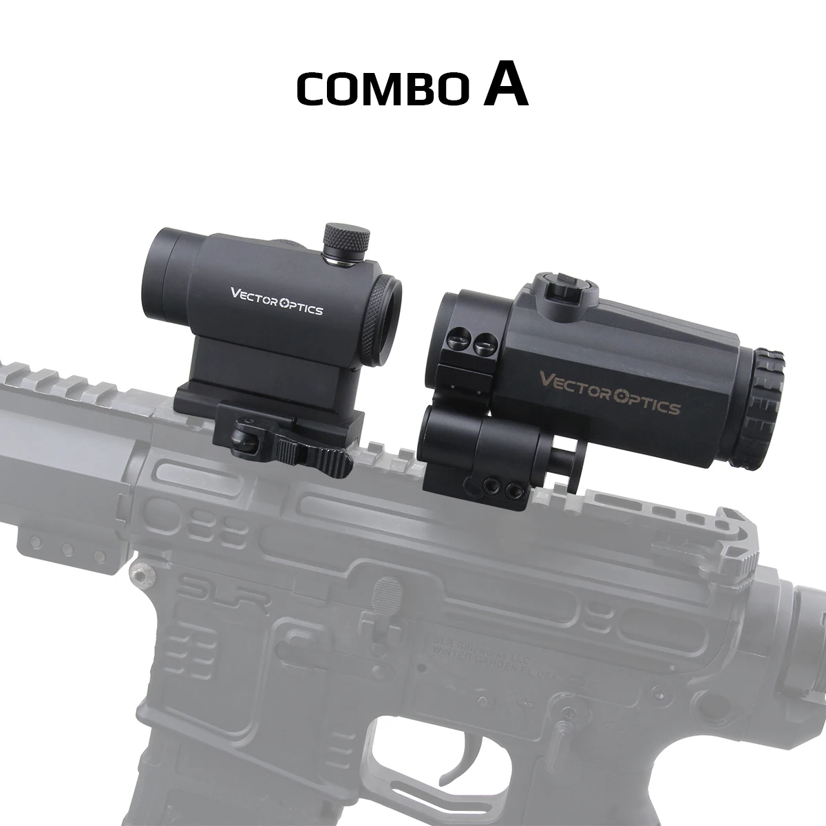 Vector Optics Maverick Series Red Dot Sight & 3x22 Magnifier Rifle Sight Combo With QD Mount For Hunting Competition AR 15