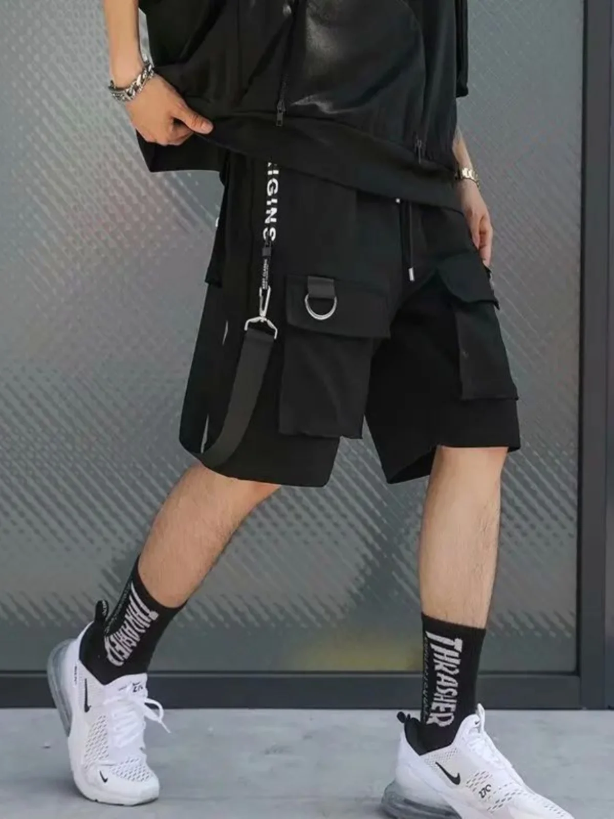 

Casual Lace up Multi ket orts for Men Loose Fit Summer Youth Active Sle Straight Leg ort Pants Daily Wear