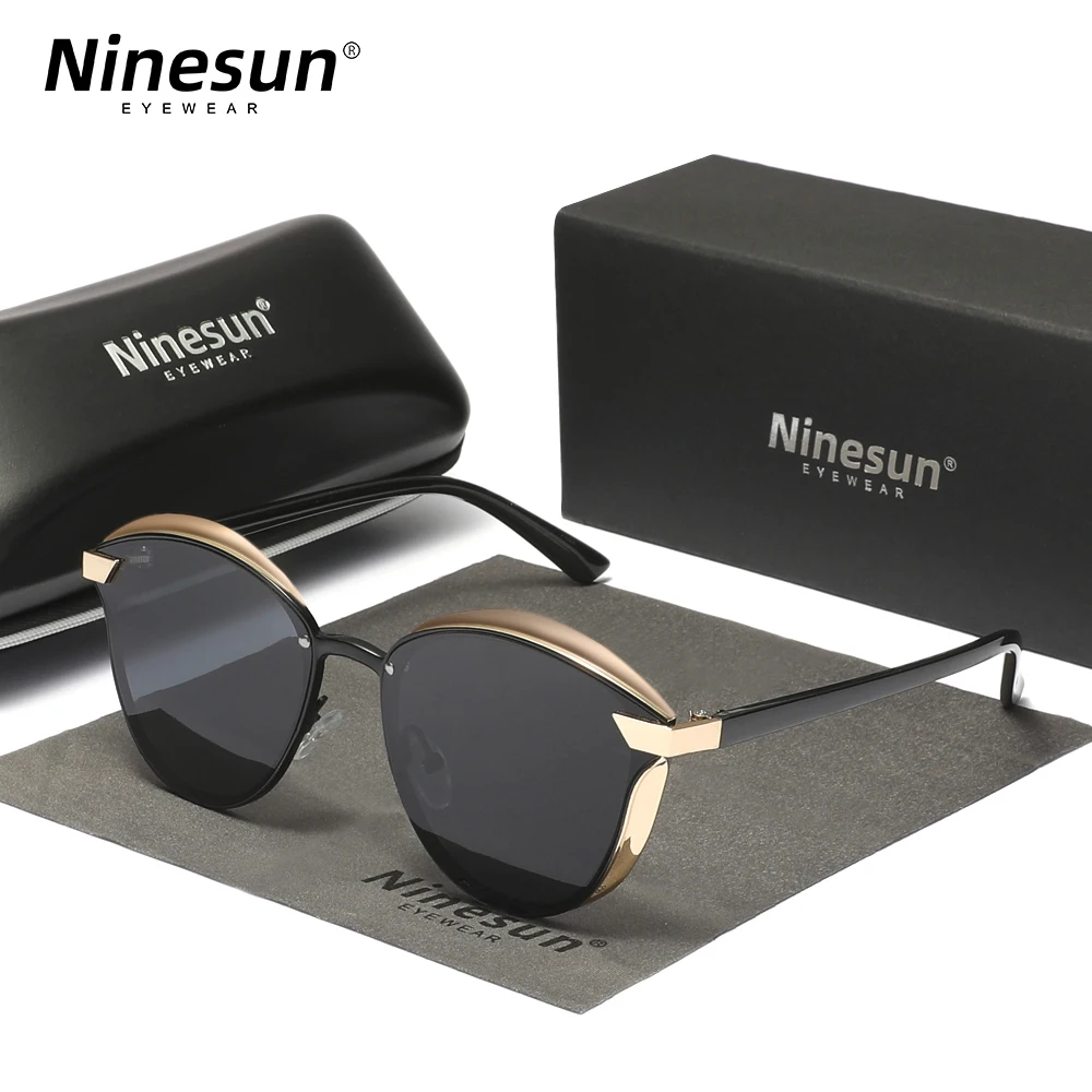 Ninesun Cat Eye Mirror Women's Sunglasses Luxury Polarized Glasses Women Elegant Eyeglasses UV400
