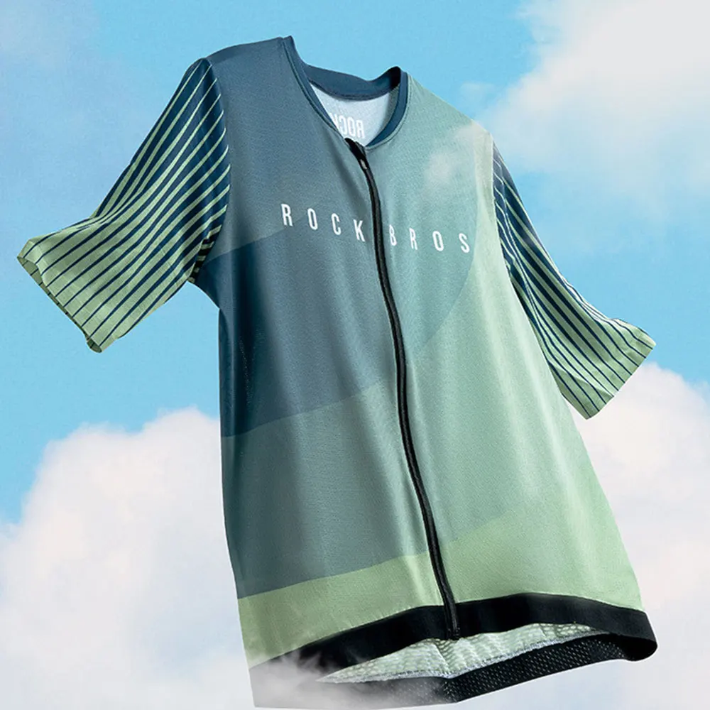 ROCKBROS Herren Damen Sommer Atmungsaktives Radtrikot, Rennrad & MTB Bike Top, Leichtes Kurzarm-Radsportoutfit – Detail 8