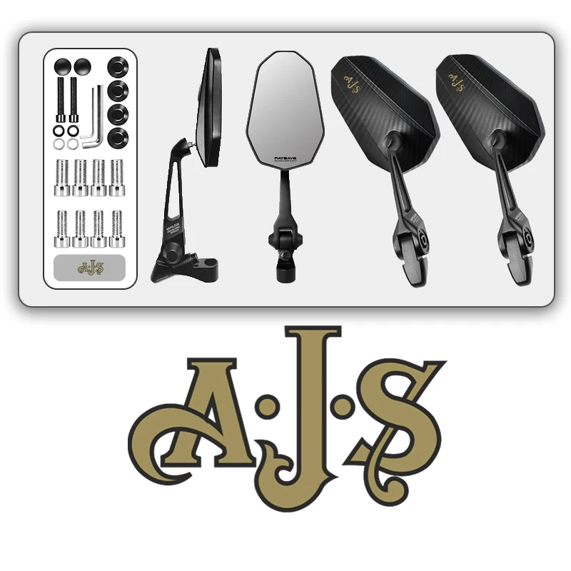 

Premium Foldable Motorcycle Rearview Mirror Carbon Fiber Alloy HD For AJS Motor YX-R CR3-125 Regal Raptor AJS LOGO A J S
