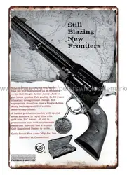 1961 Colt Single Action Army .45 Revolver hunting firearm metal tin sign