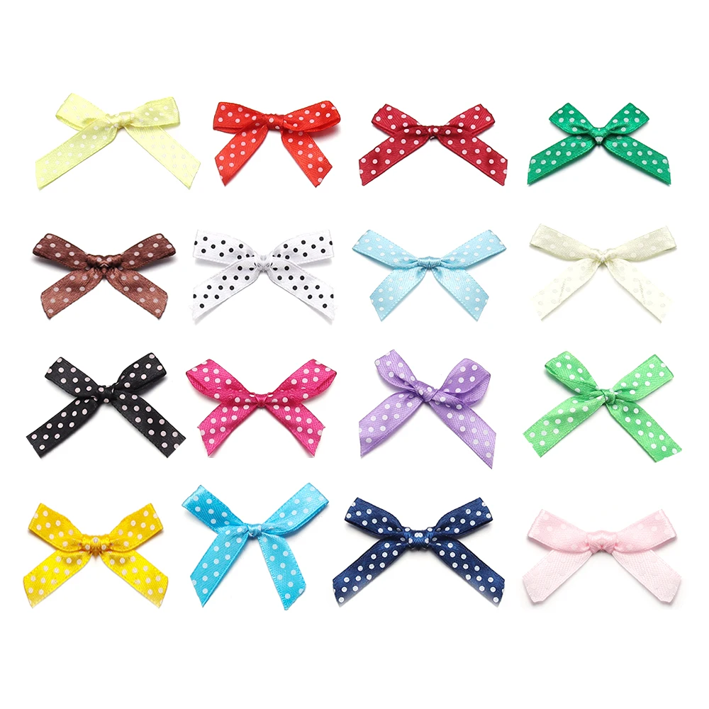 50Pcs/Lot 5x4cm Colorful Ribbon Polka Dot Handmade Bow For DIY Crafts Hair Party Clothing Jewelry Decoration Supplies Accessory