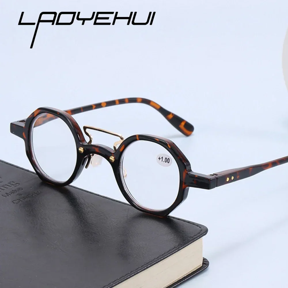 Japan Polygonal photochromic Presbyopia Luxury Reading Glasses for Women Men Punk Rivets Round Eyewear Magnifier +1.00 To +4.00