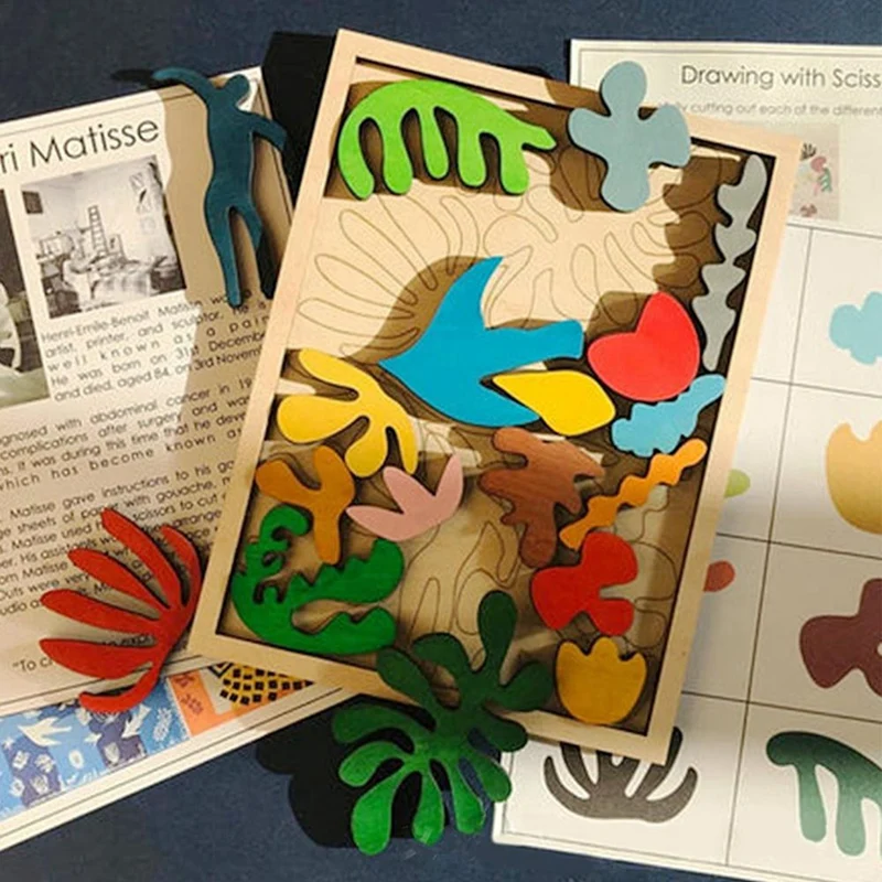 Puzzle en Bois de Matisse Montessori, 1 Pièce, Jouets de Document Aléatoire, Cadeau pour Enfant de 1 à 3 Ans