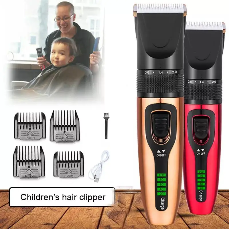 

NEW 2023 Mens hair trimmer for men Hair Clipper Cutting Machine Beard Barber Kit RED Golden Rechargeable professional