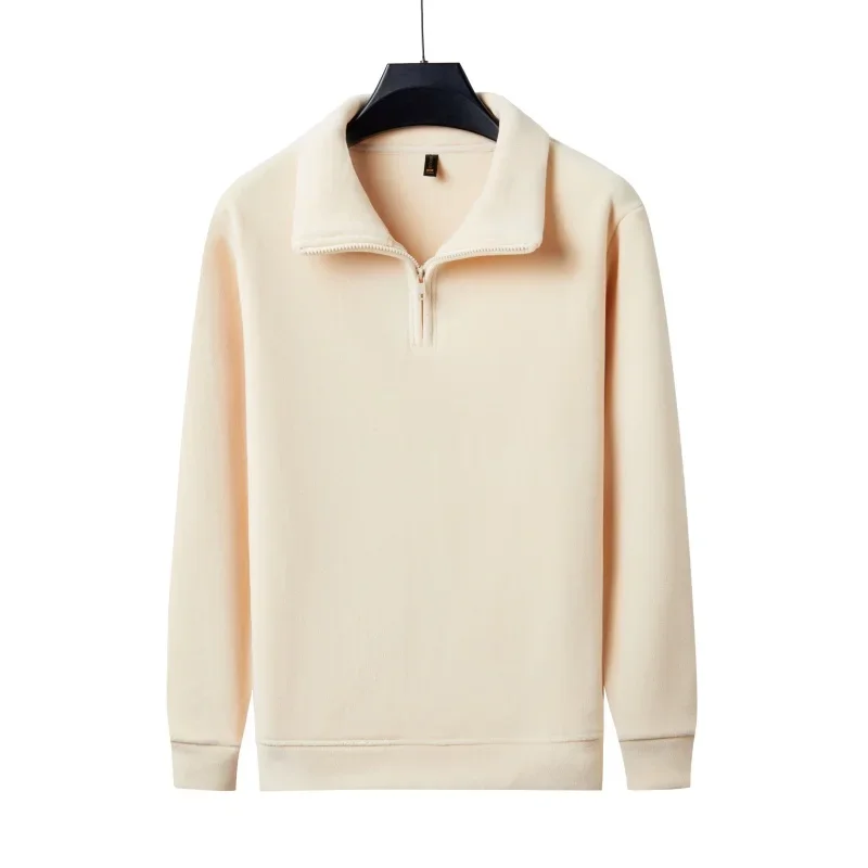 

Men's High-end Casual Fleece Sweatshirt Men's Pullover with Fleece Jacket Warm Sweatshirt Autumn and Winter Lapel Work Clothes