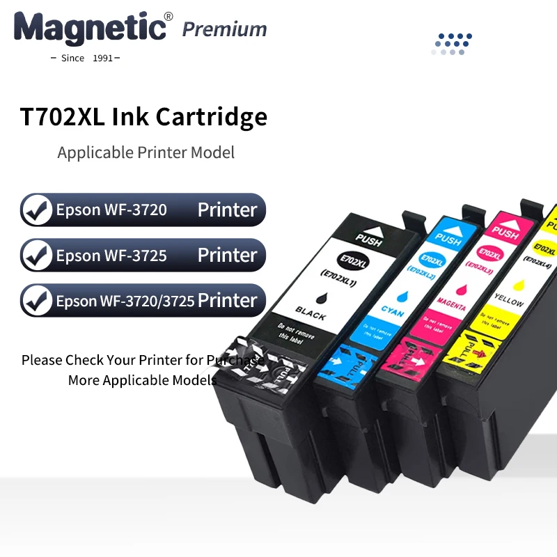 

4 цвета T702 T702XL 702 702XL совместимый картридж для принтера Epson Workforce Pro WF-3720 WF-3720DWF WF-3730 WF-3733 DWF