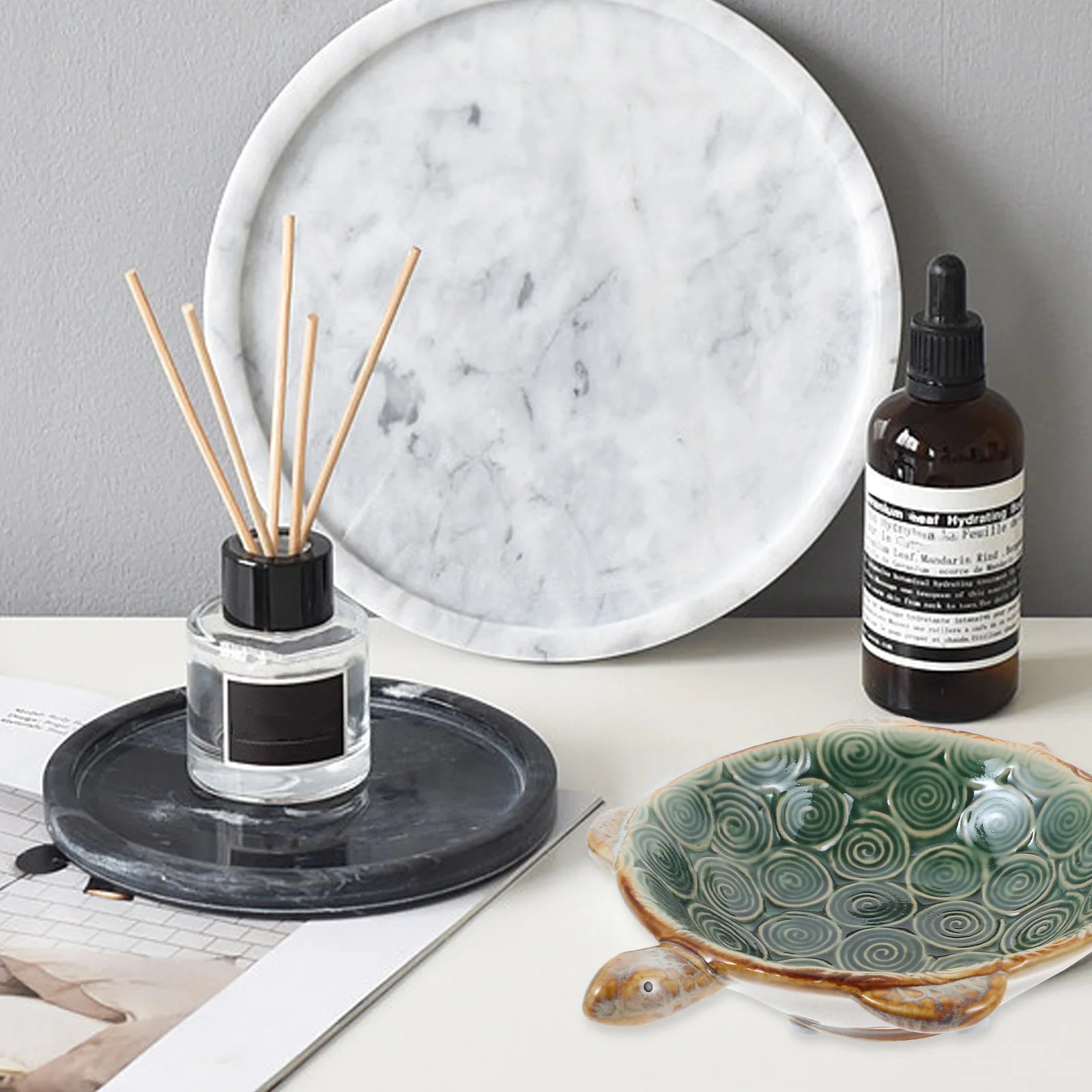 

Керамический поднос для ювелирных изделий, внешний вид черепахи, компактный органайзер для ювелирных изделий, тарелка для колец, ожерелий, серег, браслетов