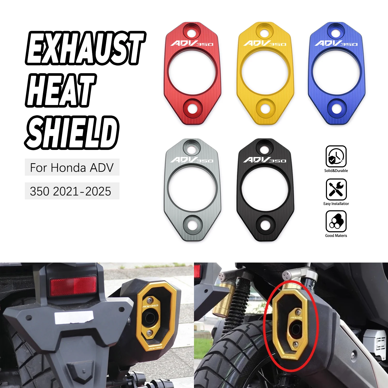

Aluminium Exhaust Heat Dhield Protector Guard Cover Motorcycle Accessories For Honda ADV350 ADV 350 2021 2022 2023 2024 2025