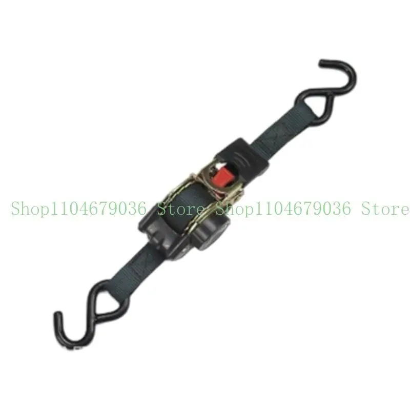 

652F Retractable Motorcycle Vehicle Luggage Straps Reinforced Ratchet System Heavy Duty Tie Down Secure Fastener 220lbs Loads