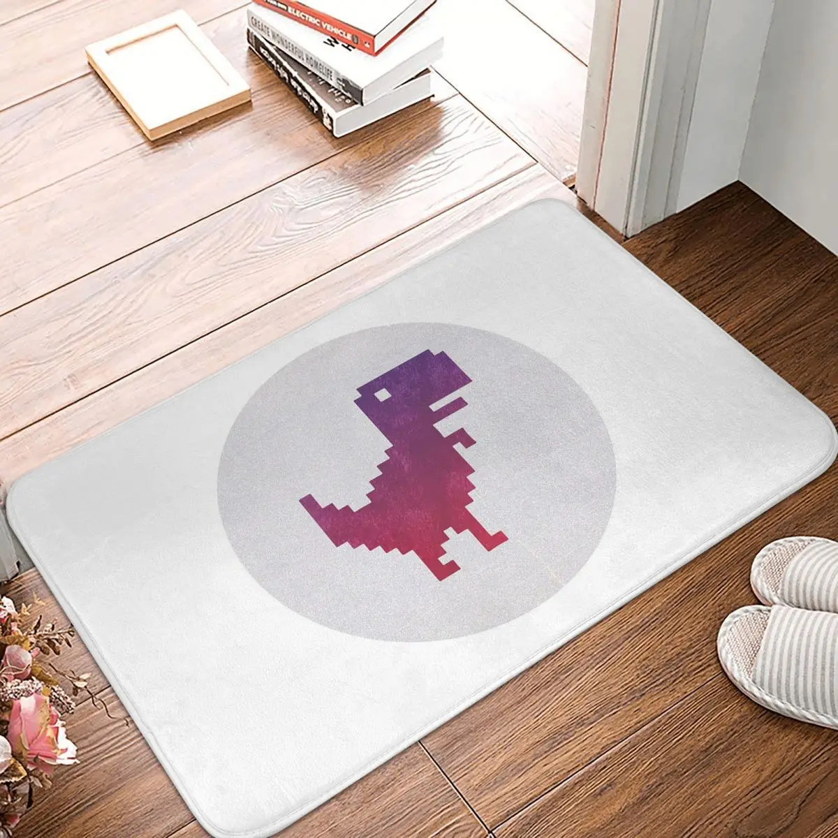 T-Rex Dino Geek Dinosaur Bit Non-slip Doormat Floor Mat Water oil proof Carpet Rug for Kitchen Entrance Home Bedroom Footpad Mat