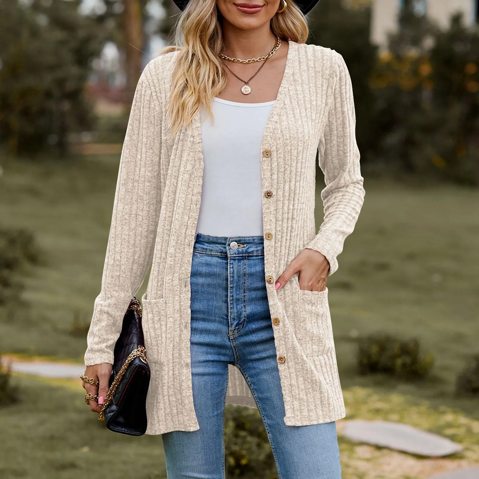 Women\'s Cardigan Sweater 2023 Autumn and Winter New Female Long Coat Twisted Rope With Button Solid Color Knitted Sweaters Women