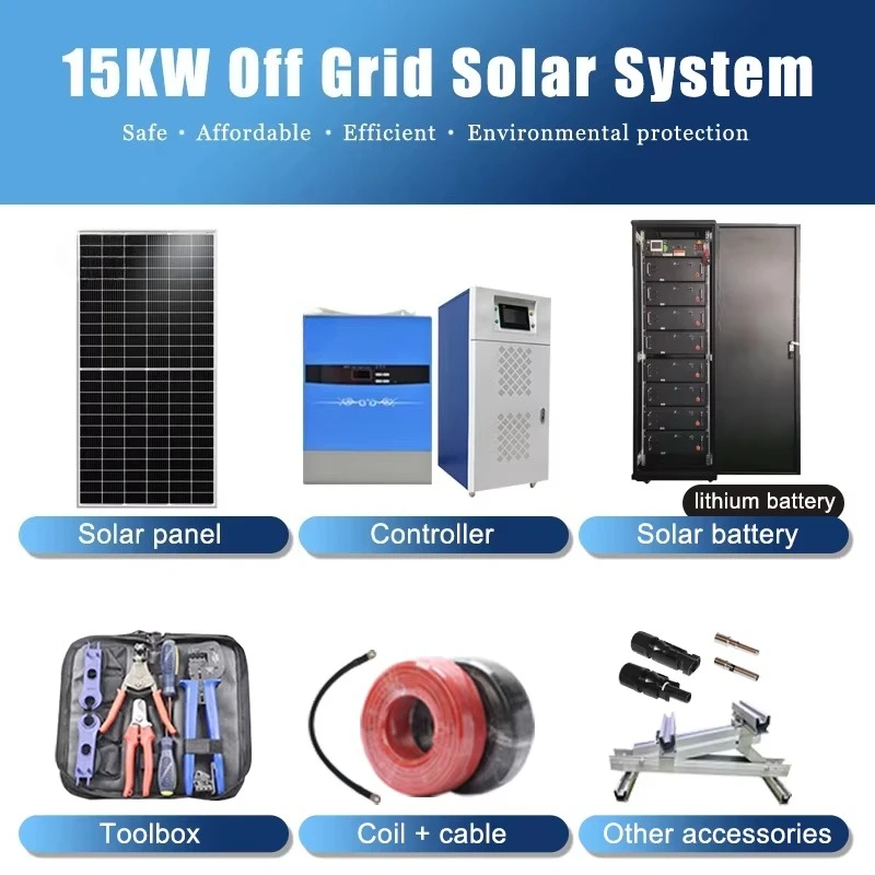 10KW 12KW النظام الشمسي خارج الشبكة لوحة طاقة شمسية منزلية مجموعة كاملة 15KW خارج الشبكة نظام الطاقة الشمسية #3