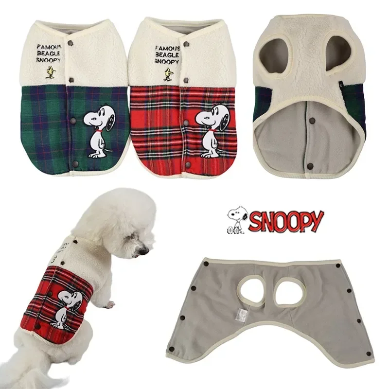 Snoopy Pet Dog Clothes for Small Dog Pug Pomeranian Poodle Teddy Sherry Pet Puppy Dog Cat Coat Fall Winter Warmth Plush Cotton