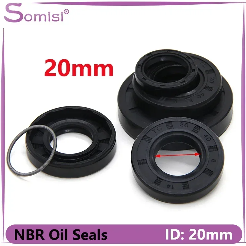 

2/5pcs ID 20mm NBR Oil Seal TC-20*27/28/30/32/34/35/37/38/40/42/45/47/50*5/6/7/8/10/12mm Nitrile Rubber Shaft Double Lip Gasket