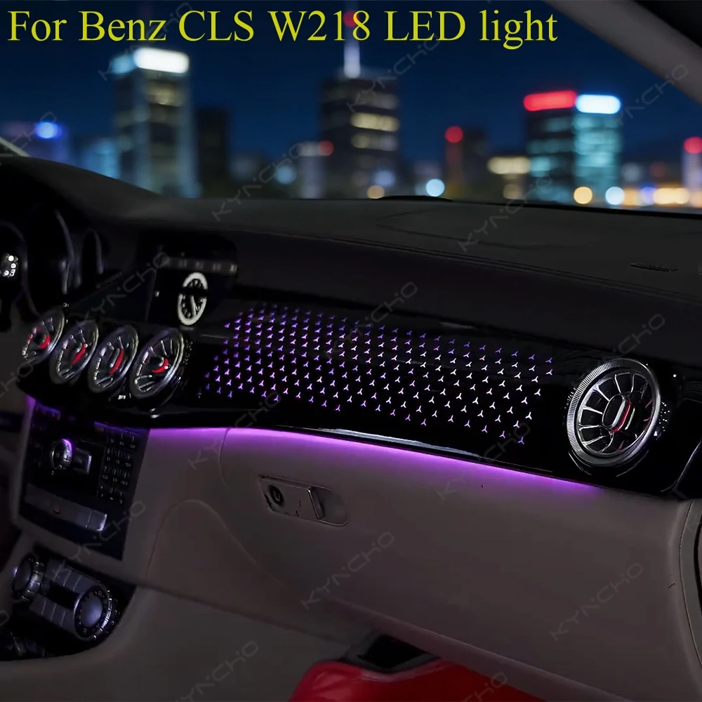 KYNCHO suitable for Benz CLS W218 X218 LED Car Ambient Light Kit 64 Color Bluetooth App Control Symphony Auto Interior Lighting