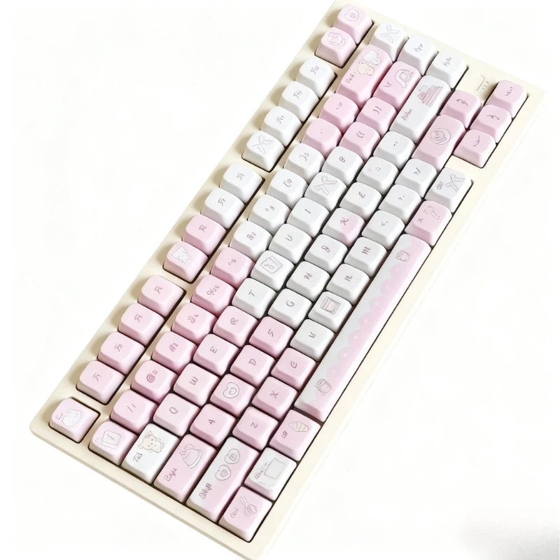 Rococo Milk Jelly Theme Keycaps Set Customized PBT Sublimation KDA Profile Keyboard Cap for Mechanical Keyboard Accessories
