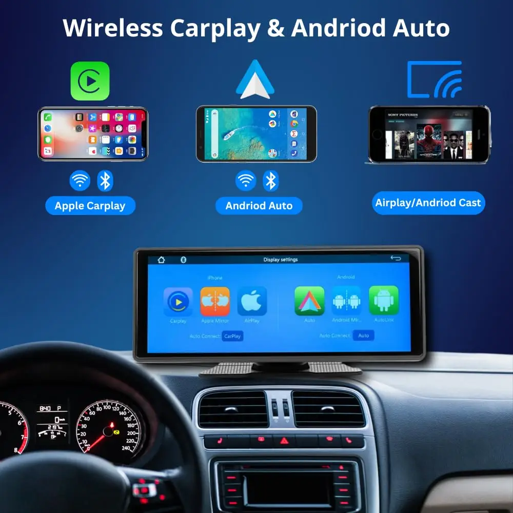 

About this item EASY Connectivity Support with Apple CarPlay and Android Auto, easily connect via WiFi and Bluetooth for GPS