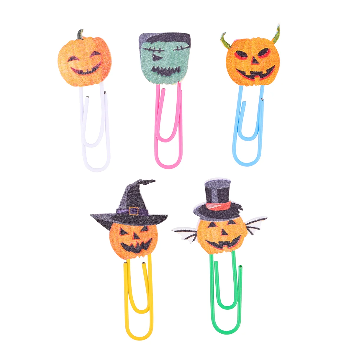 

30pcs Halloween Style Clips Pumpkin Decorative Paper Clips Wooden Clips for Home School Office (1 Pack has 5pcs)