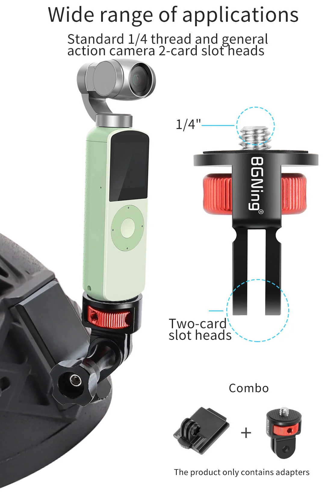 360 drehbare 1/4 Zoll Schraube Mini Stativ Adapter Halterung für GoPro 13 12 für Insta360 X4 Xiaomi OSMO Action 5Pro Kamera POCKET3 – Detail 7