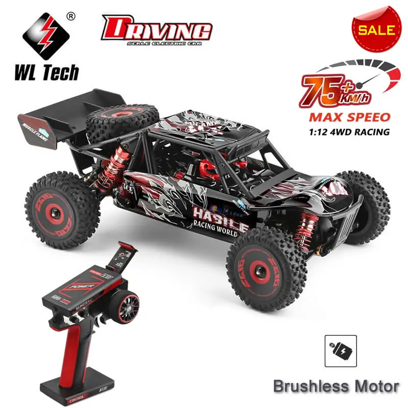 WLtoys 124016 V8 V2 1:12 4WD RC Racing Car High-Speed Brushless Motor Off-Road One Hand Remote Control Drift Climbing Kids Toys