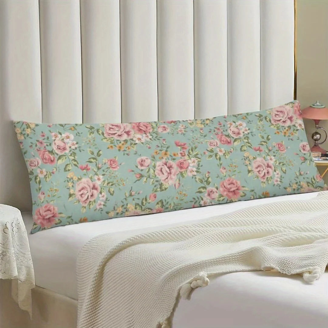 

Элегантная наволочка из мягкого полиэстера шалфея с цветочным принтом — молния, которую можно стирать в машине, декоративная наволочка