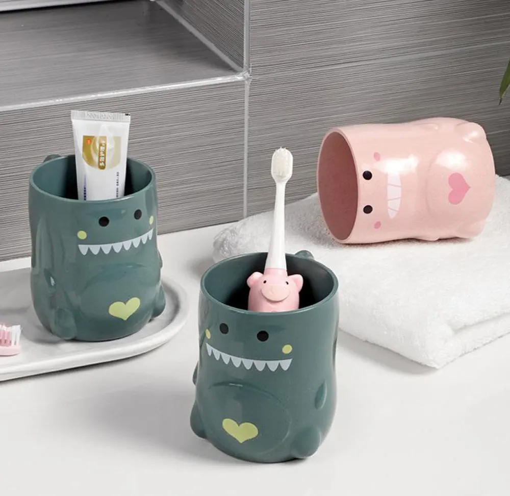 

Cute Dinosaur Gargle Cup Toothbrush Cup Bathroom Tumbler Household Milk Water Cups Bath Creative Children Brushing Mouthwash Mug