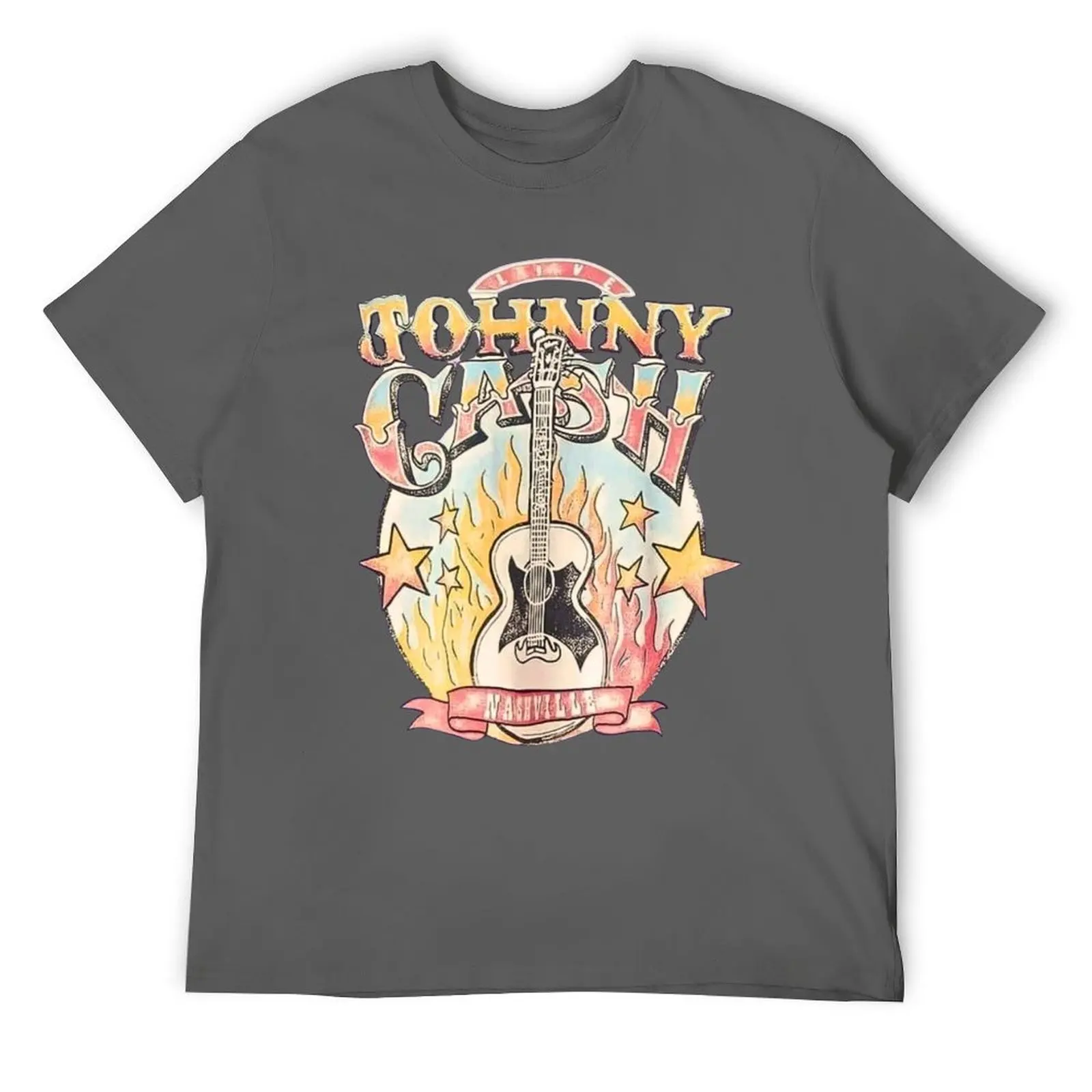 Johnny Cash with Burning Guitar T-Shirt funny costumes T-shirts oversize boys whites sweat shirts, men