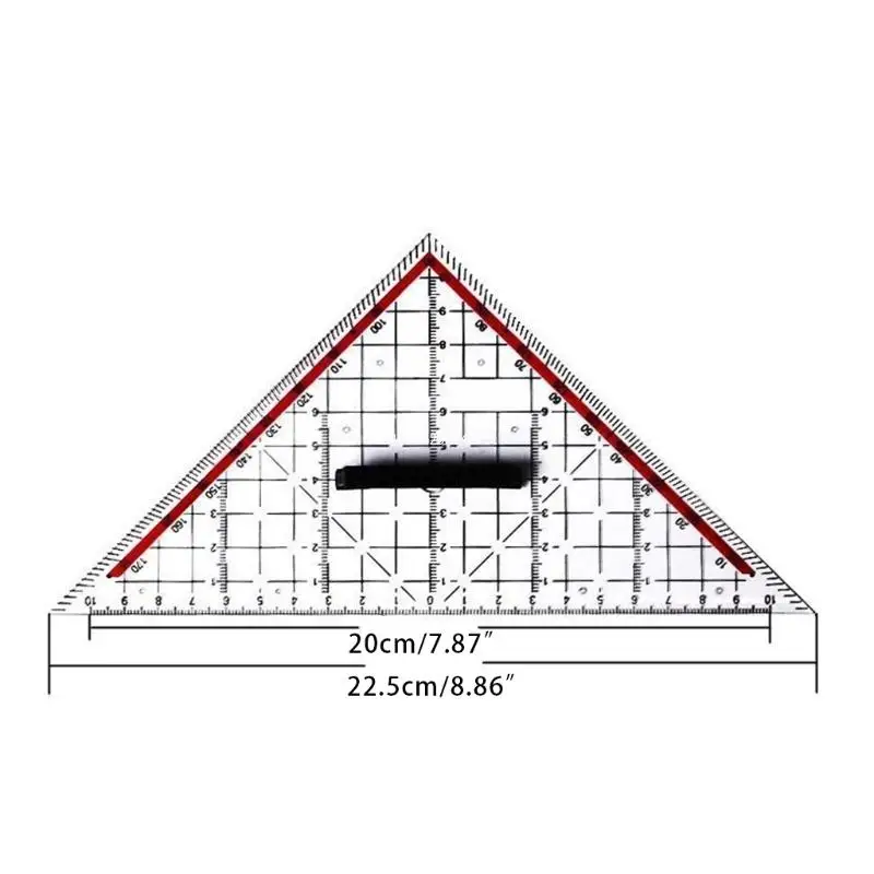 Plantilla y regla dibujo profesional, plantilla en forma triángulo isósceles, práctica herramienta dibujo, envío