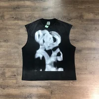 SAINT OF MICHAEL mejor calidad IMPRESSION OF LOVE ropa Vintage agujero impreso suelto 100% algodón Tops chaleco de gran tamaño para hombres