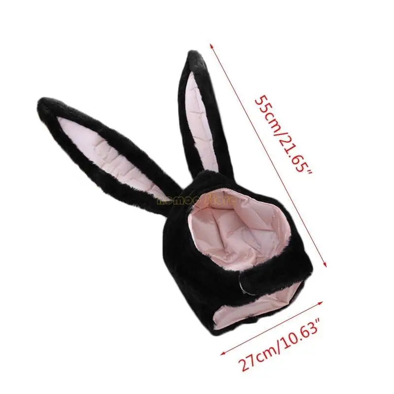 31bf Bunny Posmacka Plush Hat Śliczne na zewnątrz długie uszy kreskówki hood kaptur halloween cosplay impreza