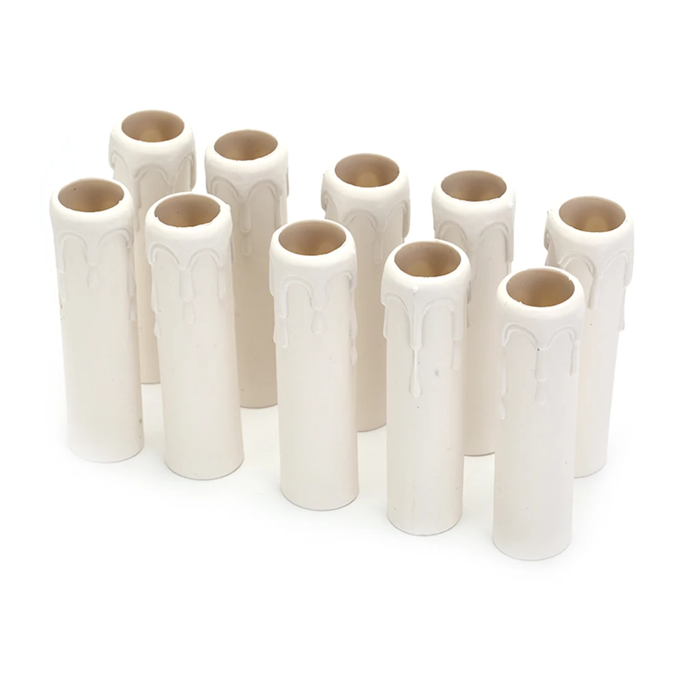 10Pcs Plastic Drip Candle Tube for Chandelier Light Bulb Covers Sleeve